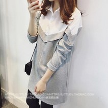 쉬블림로브 셔츠 카라 브이 디테일 원피스 쁘띠 GW0934