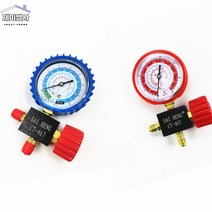 매니 공구 자재 폴드 게이지 R404a 압력 기 고압, Red and blue, 1개