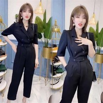 가은무역 WT071411 봄 여름 인기신상 패션 여성 반팔 점프슈트 정장 바지 빅사이즈 L
