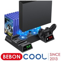 소니 플레이스테이션 4 쿨러용 듀얼 컨트롤러 충전기 PS4/PS4 슬림/PS4 Pro 수직 냉각 스탠드, CHINA_Black