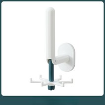 화장실청소도구함 물걸레청소포 청소도구함다기능 후크 l자형 펀치 없는 스토리지 랙 오일 흡수 종이 집착, 03 White Blue