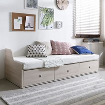 [장인가구] 피콜로 빅서랍 가드형 데이베드 침대_세미싱글 로우독립스프링매트포함, 상세 설명 참조