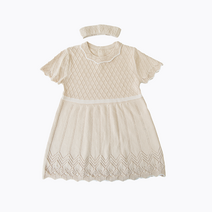 키티카테 오가닉 여아 니트 프릴 원피스 헤어밴드 아기원피스 S89250 6-24개월