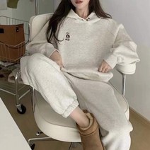 [세인트이브] E5010 베어 데일리 후드맨투맨+조거팬츠 세트