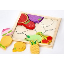3살 과일이름 배우기 원목교구 입체퍼즐 놀이학습 선물 키즈 집콕놀이 요양원 아기