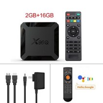 VONTARX96Q 스마트 TV 박스 10 4K Allwinner H313 쿼 코어 GB 16GB 셋톱 TVBOX 미디어 플이어 1GB 8GB, CHINA_Eu 플러그 | 2G16G G21 Voice