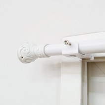 편한리빙 무타공 못없이 다는 커튼봉 브라켓 + 커튼봉 세트, 화이트 100~180cm