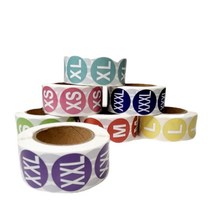 의류 옷 사이즈 스티커 라벨 2.5cm 500pcs 롤 행택 네임 알파벳 종이 택 표시 테이프