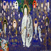 안묵 보석십자수 탱화 백호산신종합 신당 불당 보석십자수 만들기 세트 바즈 공예, 180x95cm 전체 원형 큐빅