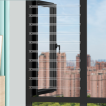 창문 복도 아파트 방범창 블라인드 격자 투명한 셀프, 외부개방창 투명가드레일 71-80