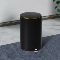 이태리인테리 페달쓰레기통 페달 인테리어 휴지통, 1개, 블랙