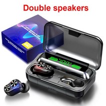 무선 블루투스 이어폰 모든 전화 스포츠용 핸즈프리 헤드셋 이어버드 5.0 HD 통화, Double speakers2