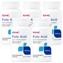 GNC 엽산 400mcg 100정 x 5, 5개