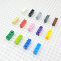 요고요 레고 호환 부품 커스텀 벌크 브릭 블럭 타일 플레이트 100G 소포장 패키지, [브릭 1 x 3] 연두색 100G