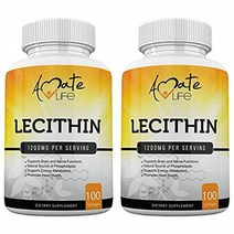 Amate Life Soy Lecithin Capsules 레시틴 1200mg 영양제 100정 2팩