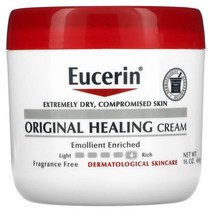 Eucerin (유세린) Eucerin 오리지널 힐링 크림 악건성 손상된 피부용 무향 454g(16oz), 4개