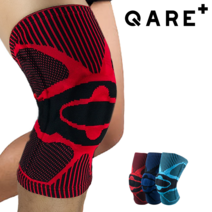 QARE 케어 무릎 보호대 07 아대 연골 슬개골 니슬리브 등산 축구 스쿼트 십자인대 헬스, 레드