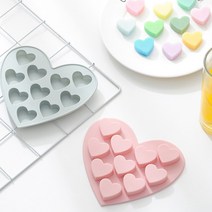 강아지 간식 만들기 모양 틀 얼음틀 키트 하트 실리콘 베이킹 몰드 아이스트레이, 핑크