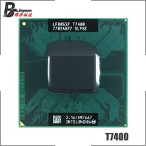 인텔 코어 2 듀오 T7400 SL9SE 2.1 GHz 중고 듀얼 스레드 CPU 프로세서 4M 34W 소켓 M / mPGA478MT, 한개옵션0