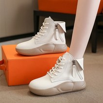 여성 키높이 하이탑 기모 워커부츠 캐주얼 운동화 겨울 발편한 쿠션감 스니커즈