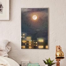 바보사랑 기분좋은반짝이는밤 중형메탈액자.꾸밈, 프레임/타입:올리브/1타입