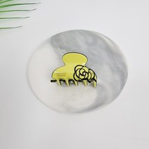 시크몽 프랑스핀 파스텔톤 까멜리아 큐빅 포인트 3.5 cm 미니 반달 집게핀