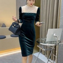 겨울 여성 패션 캐주얼 벨벳 원피스 FC5644