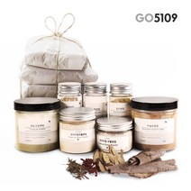 GO5109 한약재 천연한방팩 어성초 녹두 율무 팥 녹두 100g, 녹차분말(친환경)