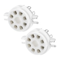 uxcell 8핀 튜브 소켓 세라믹 진공관 보호 튜브 핀 소켓 주석 도금 KT66용 2개들이