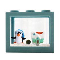 세남자바스켓 펭귄마을 국산 마리모 DIY세트, 레트로블루+파란모자펭귄