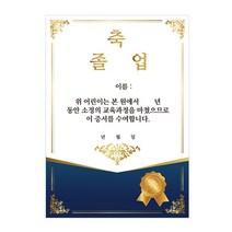 유치원 어린이집 졸업 증 서 장 상패 만들기 5개 세트 블루 세로, 상세페이지 참조