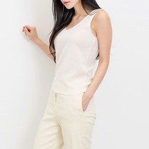 RichFun 여자 브이넥 기본나시티 여성 아이보리 민소매니트티 3컬러