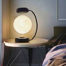자기부상무드등 달 무드 등 떠있는 조명 공중부양 3d 자기 부상 램프 led 야간 회전 무선 3 색 플로팅 램프 침실 참신 크리스마스 선물, 블랙, 영국