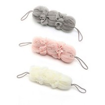 아그노 스트립 롱 샤워볼, 그레이+핑크+화이트