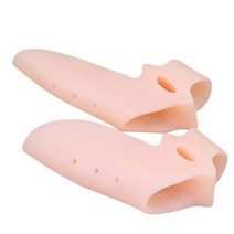 엄지 발가락 교정기 실리콘 링 보호대 운동 2 pcs bunion orthotics hallux valgus straightener separator 증상 완화 풋 케어 도구, 사진으로