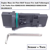MAF 질량 공기 유량계 센서 삽입 VW Passat 2002-2005 1.8L 0280218101 0986280223 0280218100 06A9064, 한개옵션0