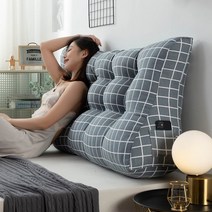 YnJ 침대 헤드쿠션 허리 등받이 대형 삼각 등쿠션, 35.길이 200x높이 60x두께 30cm  +회색 격