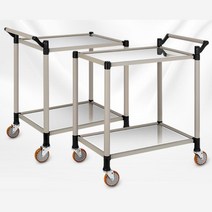 학교 관공서 2단 서빙카트 고급 저소음바퀴 분체도장 배식 식당트롤리, 고급형 스텐 2단 대