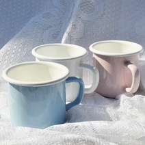 이태리 마시멜로우 법랑 머그컵 3 color 400ml 홈카페 감성 에나멜 머그, 핑크