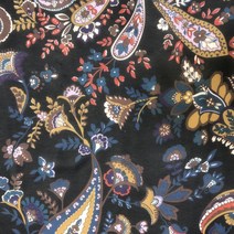 나염 폴리원단 페이즐리원단 의류원단 소품만들기 패브릭원단 홈패브릭 7종, 블랙