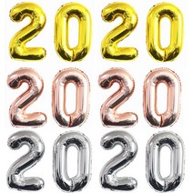 알리미스토리 초대형 2020 파티 새해 신년 송년회 은박 풍선, 1세트, 01_2020(골드)