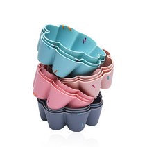 조리일기 실리콘 베이킹컵 꽃 모양이에요 12P, 믹스 컬러