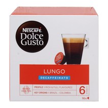 네스카페 돌체구스토 룽고 디카페인 캡슐커피, 7g, 16개입