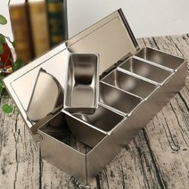 TANC 스테인리스 백종원 양념통 세트 스텐 조미료 파우더 통 스푼 4칸 5칸 6칸 업소용, 3칸