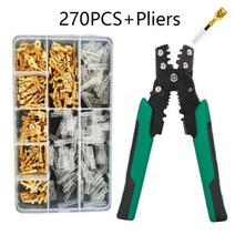 전선커넥터 전기자재 Boxed Crimp Terminalcopper pipe ConnectorUO Shaped Splicing Termination 2.84.86.3mm Wire, 270pcs Pliers