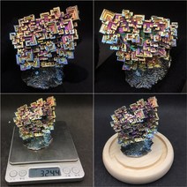 비스무트 무지개금속 비스무스 천연원석 비스무트결정 큐브, 퍼플 X0678-324.4g