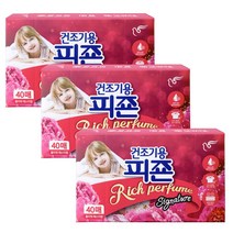 피죤 건조기용 섬유유연제 시트 시그니처 리치퍼퓸 플라워 페스티벌 40매 시트형, 플라워페스티벌 3개, 3개