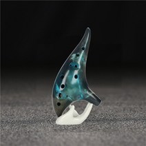 청오카리나 세라믹 오카리나 C 톤 클래식 플루트 악기 12 홀 보호 가방 끈 선물, [03] Light green, 03 Light green