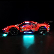 해외직구상품 레고 테크닉 페라리488 GTE 자동차 42125 중국 호환, 42125 LED 리모콘