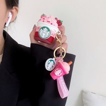 에어팟케이스 이어폰 케이스 AirPods Pro 실리콘 넘어짐방지 소프트케이스 딸기 프라푸치노 Starbucks